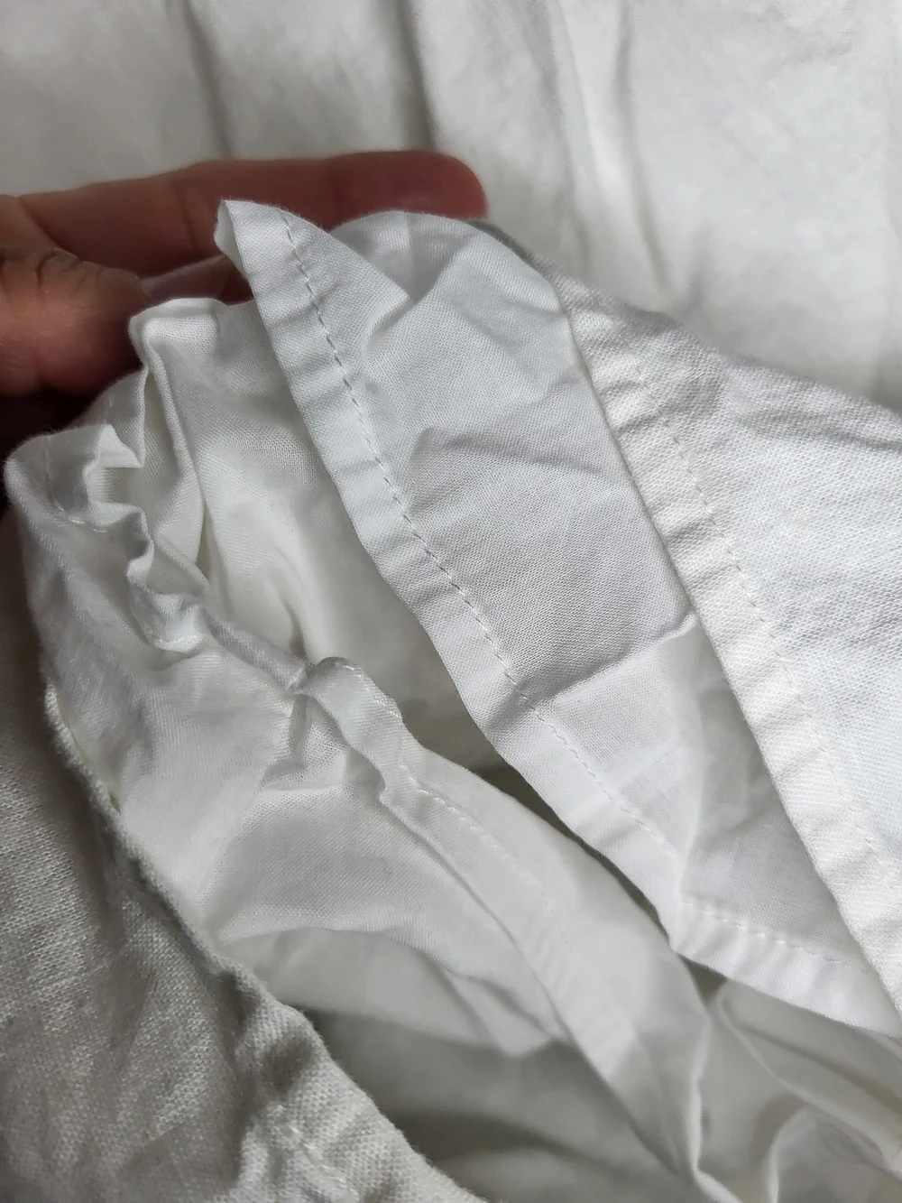 Michael Kors White Linen-Blend Wide Leg Drawstring Pants